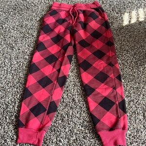 plaid pajama pants.